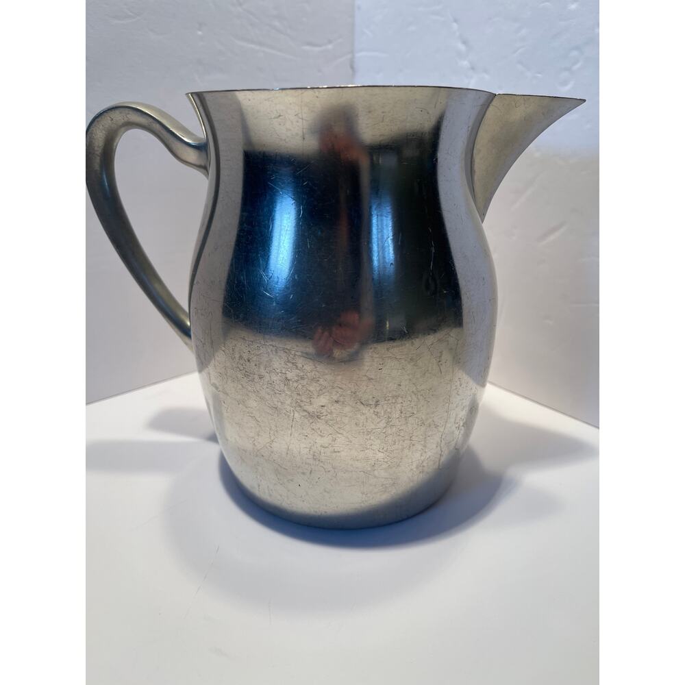 Royal Holland Pewter Pitcher Art Deco Handle KMD Crown Mark